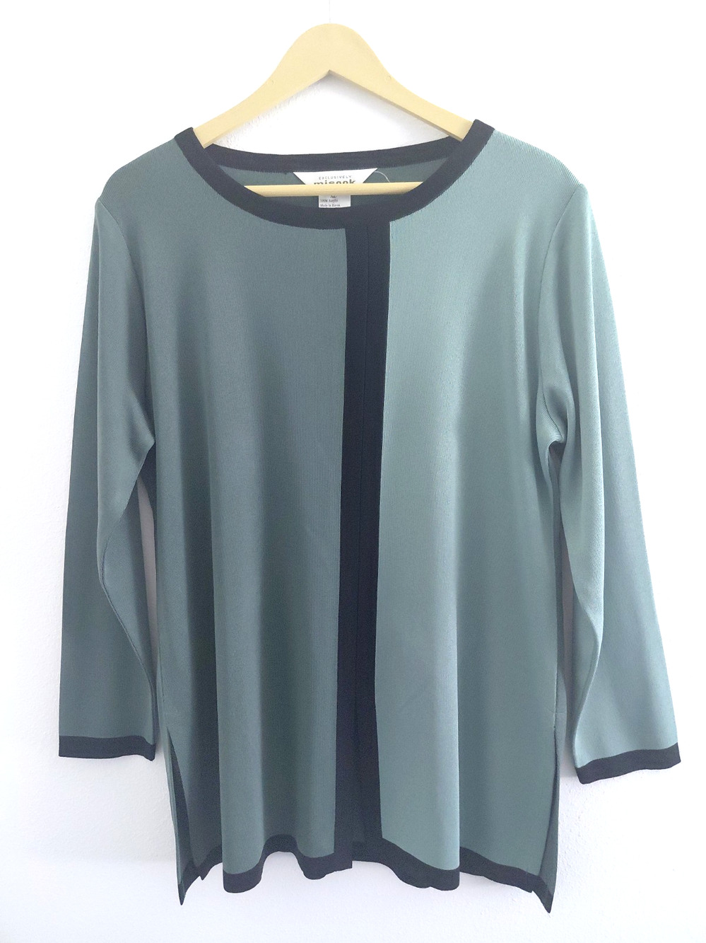 Exclusively MISOOK Knit Tunic Green Size XL Longline Office Travel Minimalist